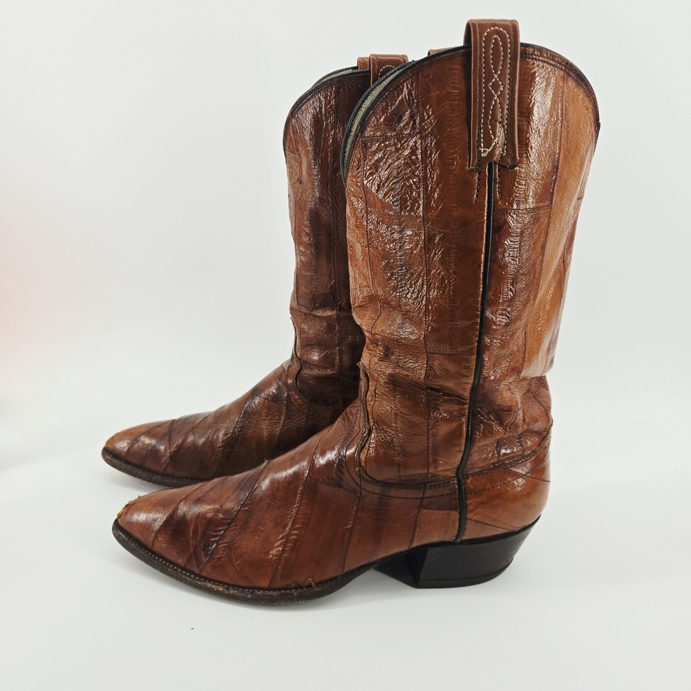 Vintage Dan Post Genuine Eel Skin Cowgirl Boots 10 D